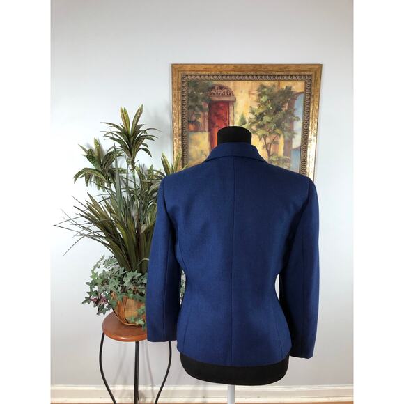 Le Suit Women 6P Jacket 3 Button Closure Lapel Notch Collar Blue Lined Executive - Picture 4 of 9